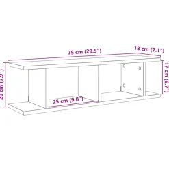 VIDAXL - Étagères murales 2 pcs vieux bois 75x18x20 cm bois d'ingénierie