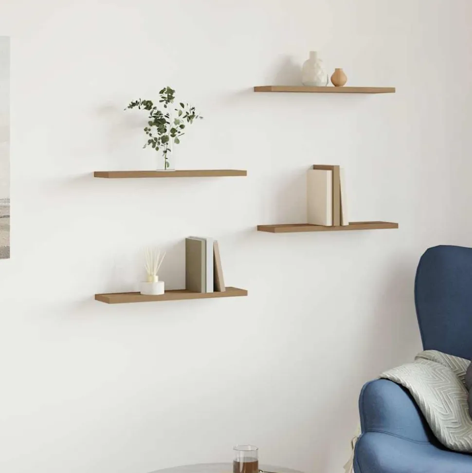 VIDAXL - Étagères murales 4 pcs chêne artisanal 40x10x1,5 cm