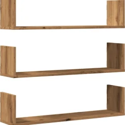 VIDAXL - Étagères murales 3 pcs chêne artisanal bois d'ingénierie