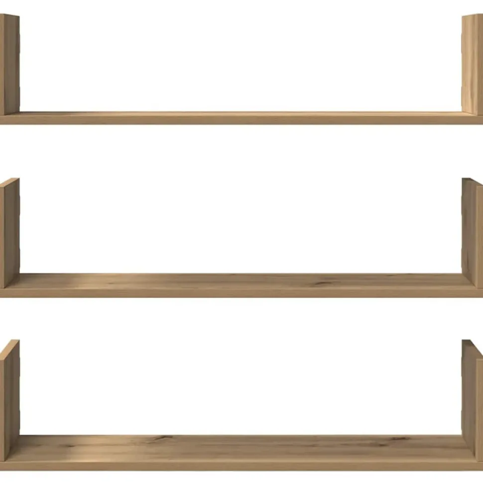 VIDAXL - Étagères murales 3 pcs chêne artisanal bois d'ingénierie