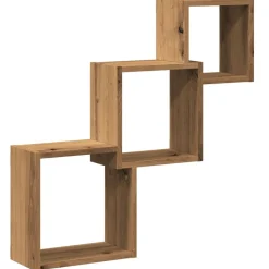 VIDAXL - Étagères murales forme de cube chêne artisanal bois ingénierie
