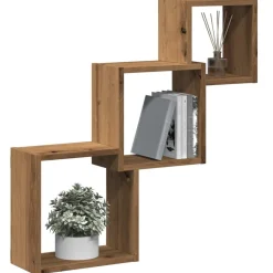 VIDAXL - Étagères murales forme de cube chêne artisanal bois ingénierie