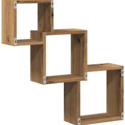 VIDAXL - Étagères murales forme de cube chêne artisanal bois ingénierie
