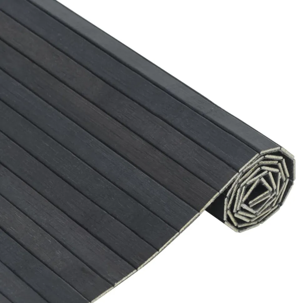 VIDAXL - Tapis rectangulaire gris 60x100 cm bambou