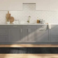 VIDAXL - Tapis rectangulaire gris 60x400 cm bambou