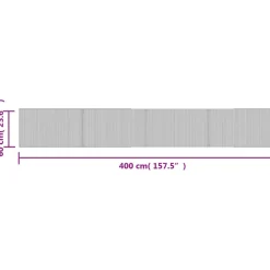 VIDAXL - Tapis rectangulaire gris 60x400 cm bambou