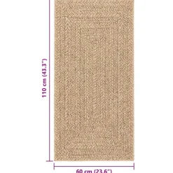 VIDAXL - Tapis zizur 60x110 cm aspect de jute intérieur et extérieur