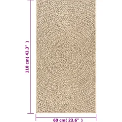 VIDAXL - Tapis zizur 60x110 cm aspect de jute intérieur et extérieur