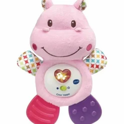 VTECH BABY - Hochet croc'hippo - peluche texturée rose