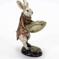 WERNER VOSS - Figurine lapin valet blanc résine 17x15x28cm
