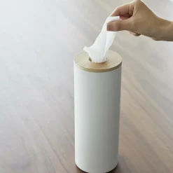 YAMAZAKI - Boîte à mouchoirs ronde en métal tissue