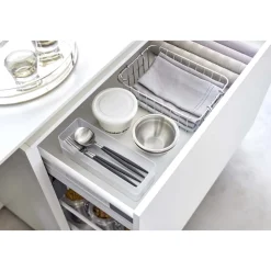 YAMAZAKI - Set de 2 rangements empilables tower 24 x 8 x 3,7 cm