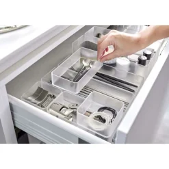 YAMAZAKI - Set de 2 rangements empilables tower 16 x 8 x 3,7 cm