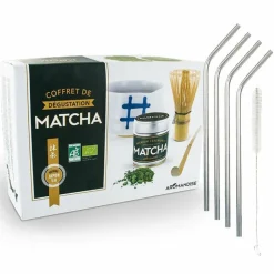 YOUDOIT - Coffret dégustation du thé matcha + 4 pailles en inox