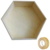 YOUDOIT - Etagère hexagonale bois 30 x 26 x 10 cm + masking tape doré à paillettes 5 m