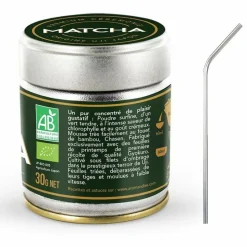 YOUDOIT - Thé matcha de cérémonie premium 30 g + 4 pailles en inox