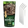 YOUDOIT - Thé vert bio japonais bancha hojicha 30 g + 4 pailles en inox