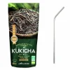 YOUDOIT - Thé vert bio japonais kukicha 80 g + 4 pailles en inox