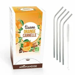 YOUDOIT - Tisane orange et cannelle bio 20 sachets + 4 pailles inox