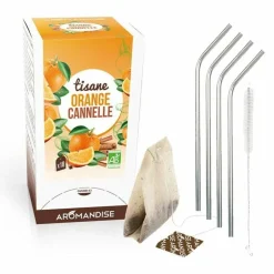 YOUDOIT - Tisane orange et cannelle bio 20 sachets + 4 pailles inox